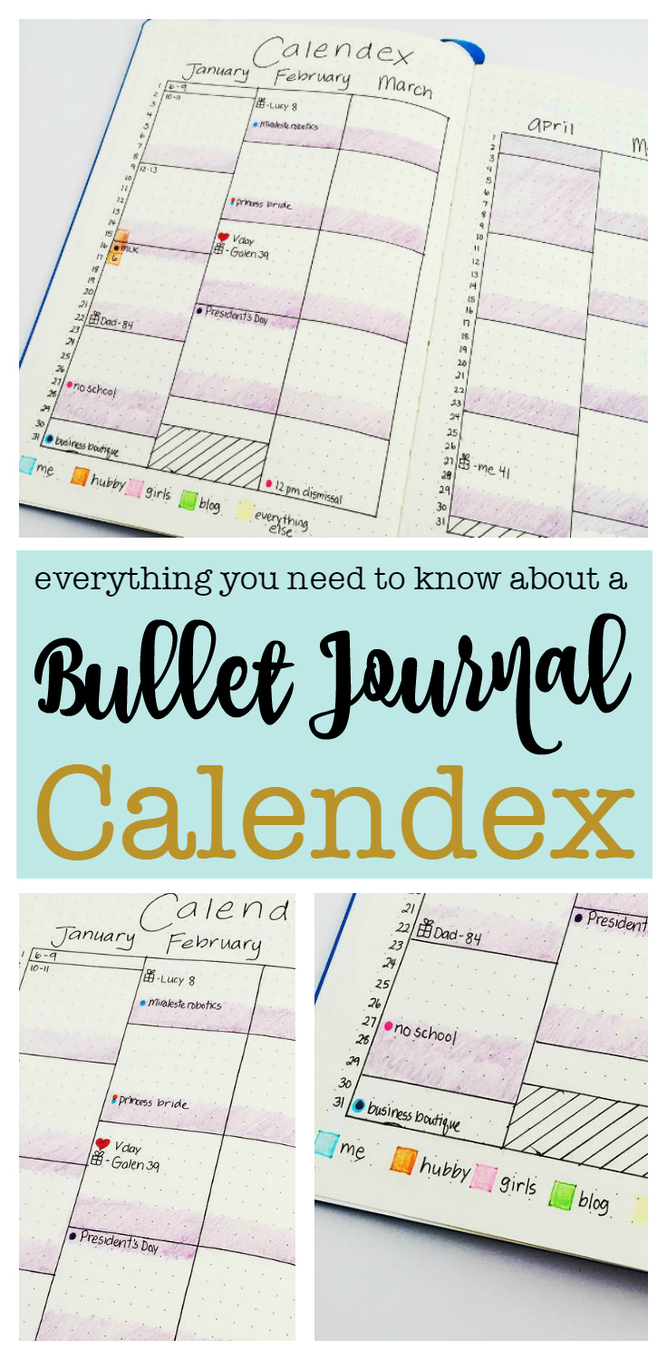Create a Bullet Journal Calendex